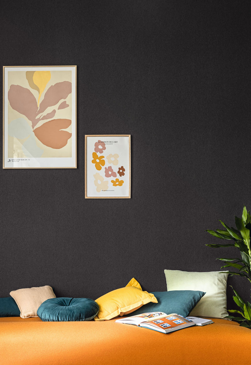 104999842 Uni Mat Noir Damier Wallpaper by Caselio