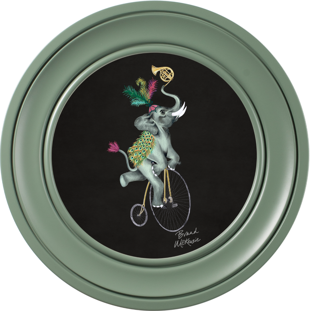 Balancing Act Elliot on Charcoal Black Framed Art Prints by Brand McKenzie