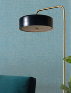 105006027 Uni Metallise Bleu Madura Dore Damier Wallpaper by Caselio