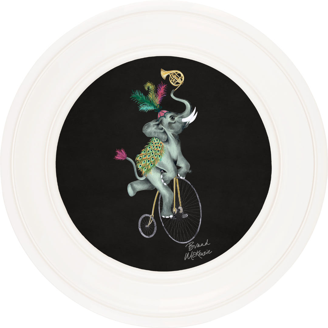 Balancing Act Elliot on Charcoal Black Framed Art Prints by Brand McKenzie