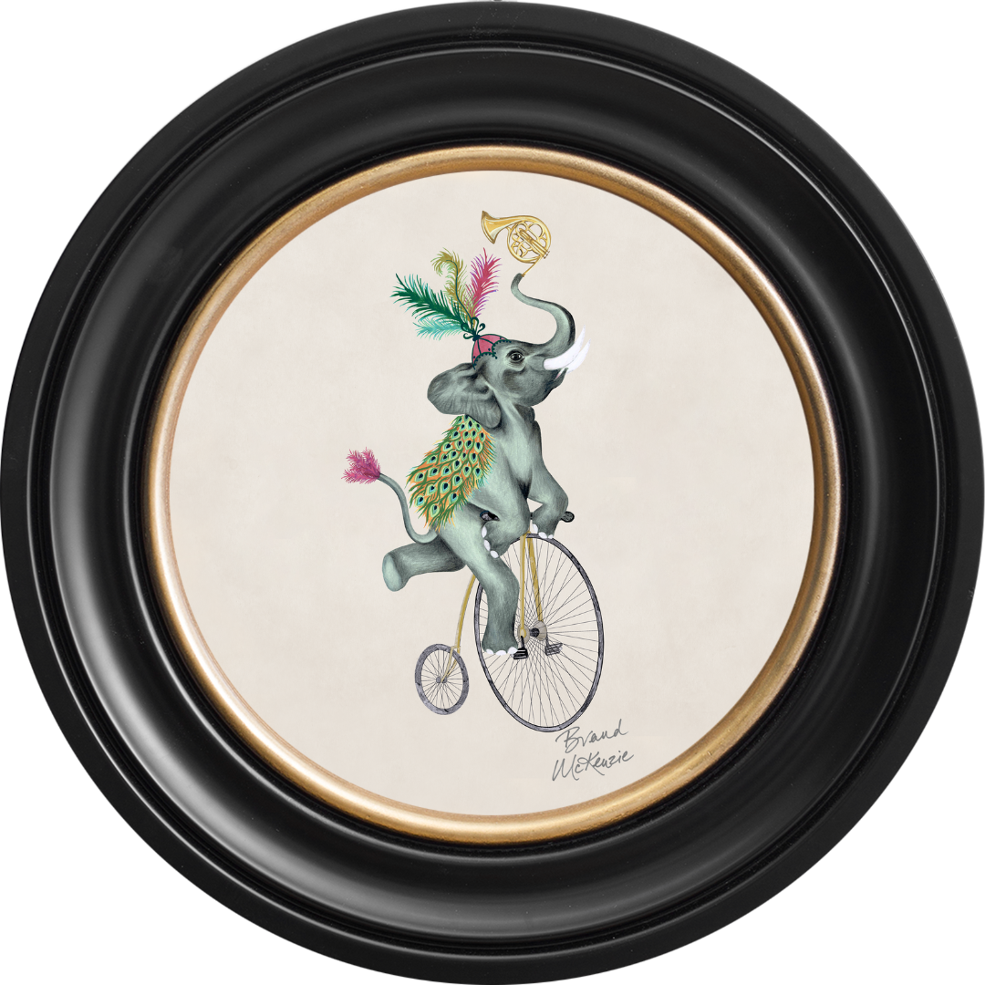 Balancing Act Elliot on Chalk White Framed Art Prints by Brand McKenzie