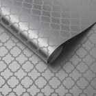 105126 Trelliage Bead Silver Wallpaper by Graham and Brown