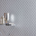 105126 Trelliage Bead Silver Wallpaper by Graham and Brown