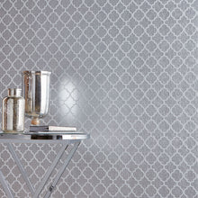 105126 Trelliage Bead Silver Wallpaper by Graham and Brown