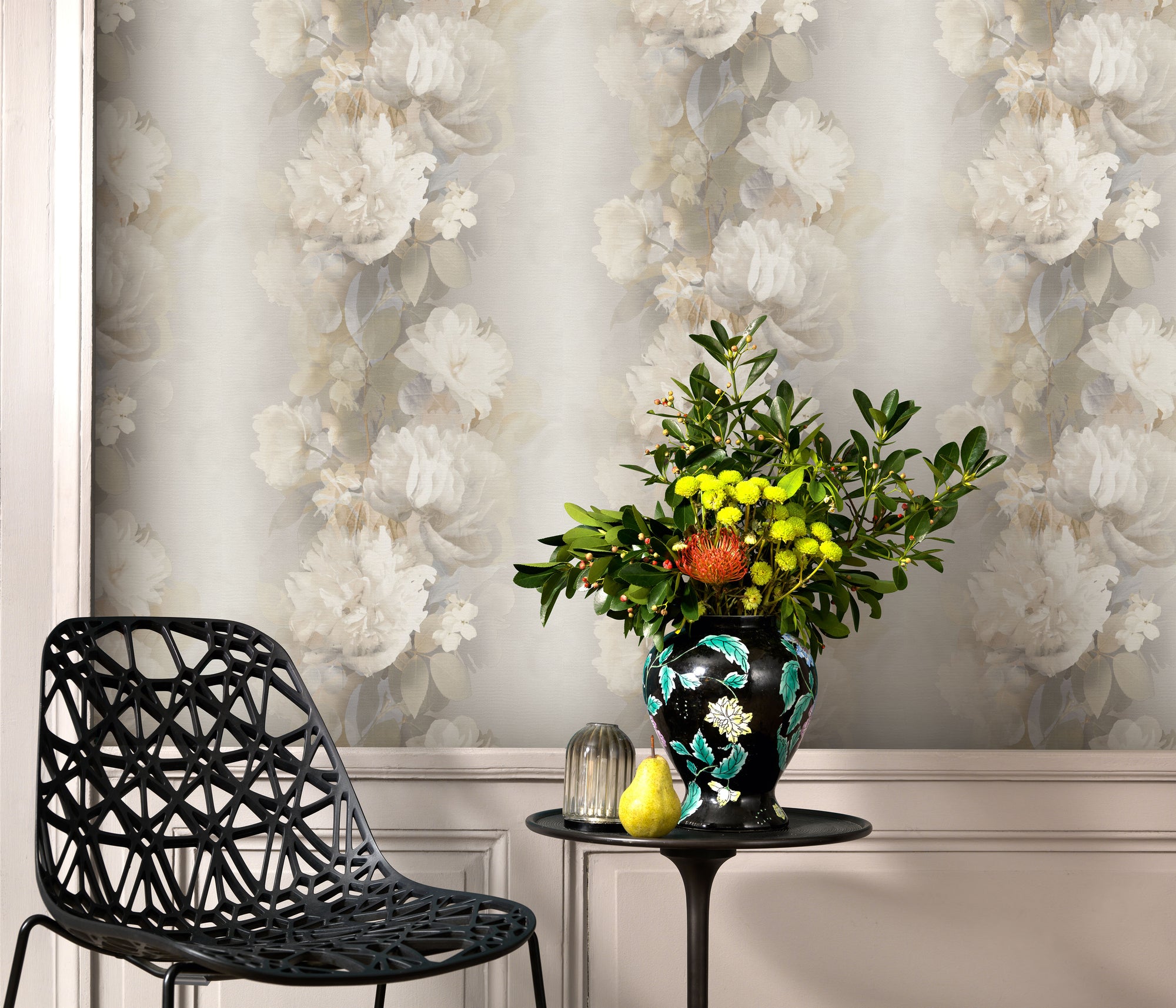 10513-37 Aurora Floral Taupe Wallpaper by Erismann