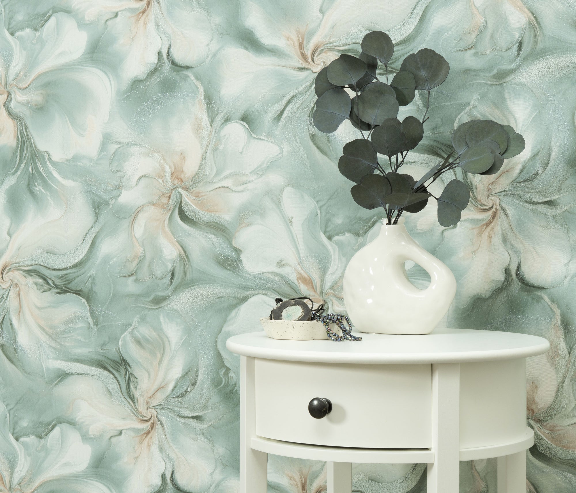 10514-18 Aurora Floral Turquoise Wallpaper by Erismann