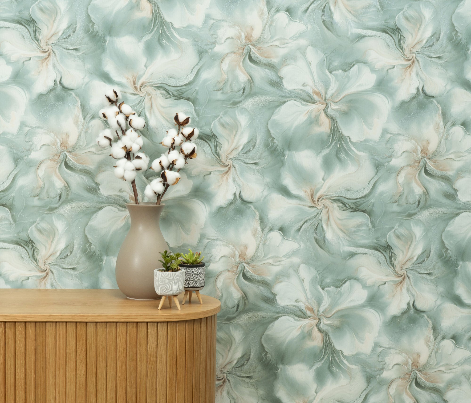 10514-18 Aurora Floral Turquoise Wallpaper by Erismann