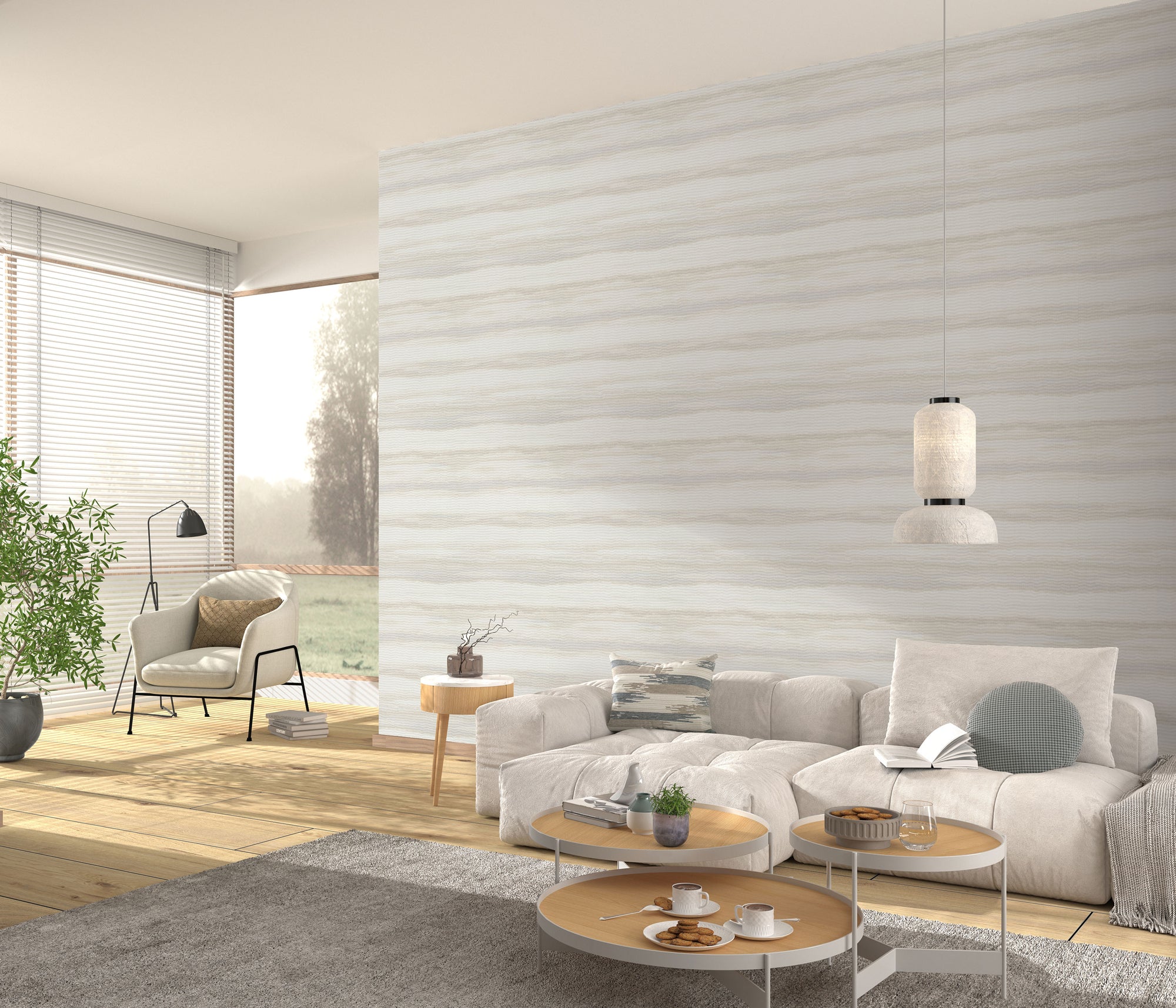 10515-38 Aurora Stripe Light Taupe Wallpaper by Erismann