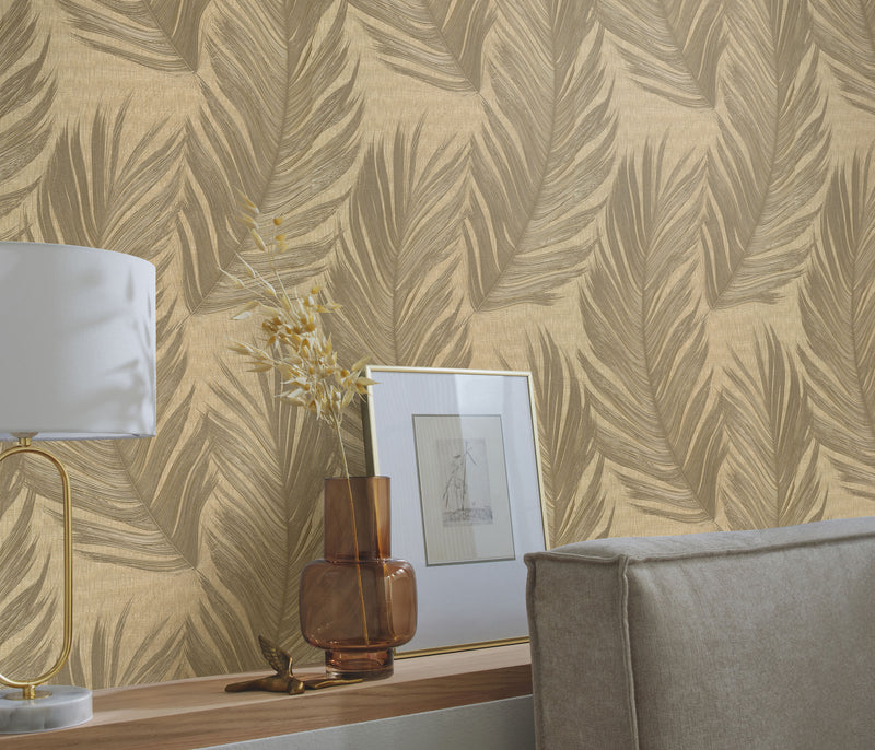 10516-30 Aurora Feather Gold Wallpaper by Erismann
