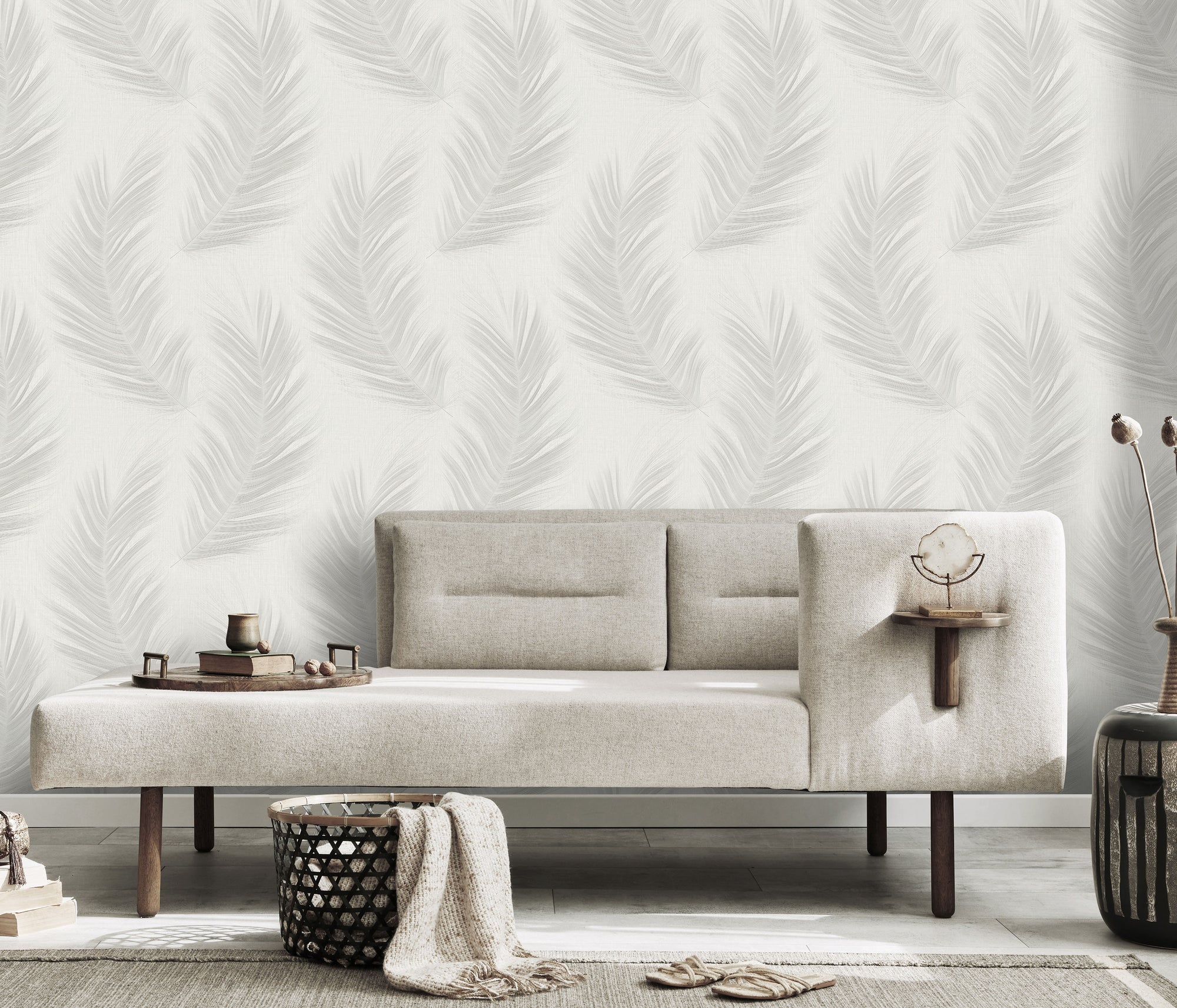 10516-31 Aurora Feather Light Grey Wallpaper by Erismann