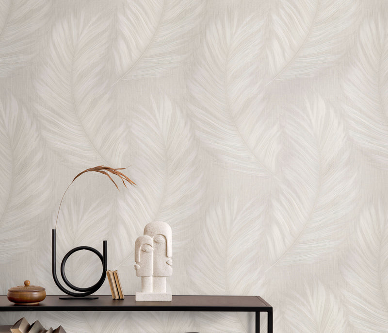 10516-37 Aurora Feather Taupe Wallpaper by Erismann
