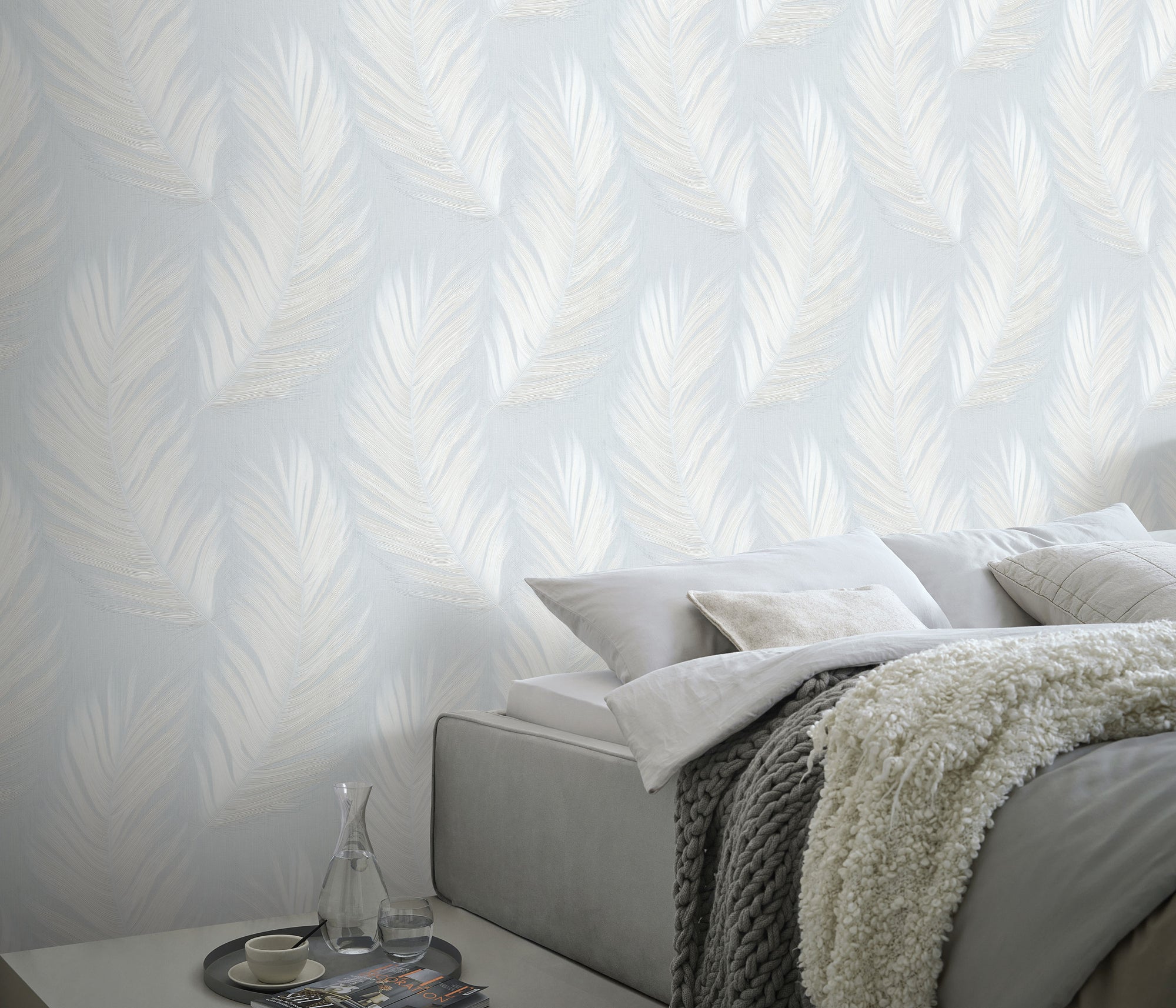 10516-43 Aurora Feather Light Blue Wallpaper by Erismann