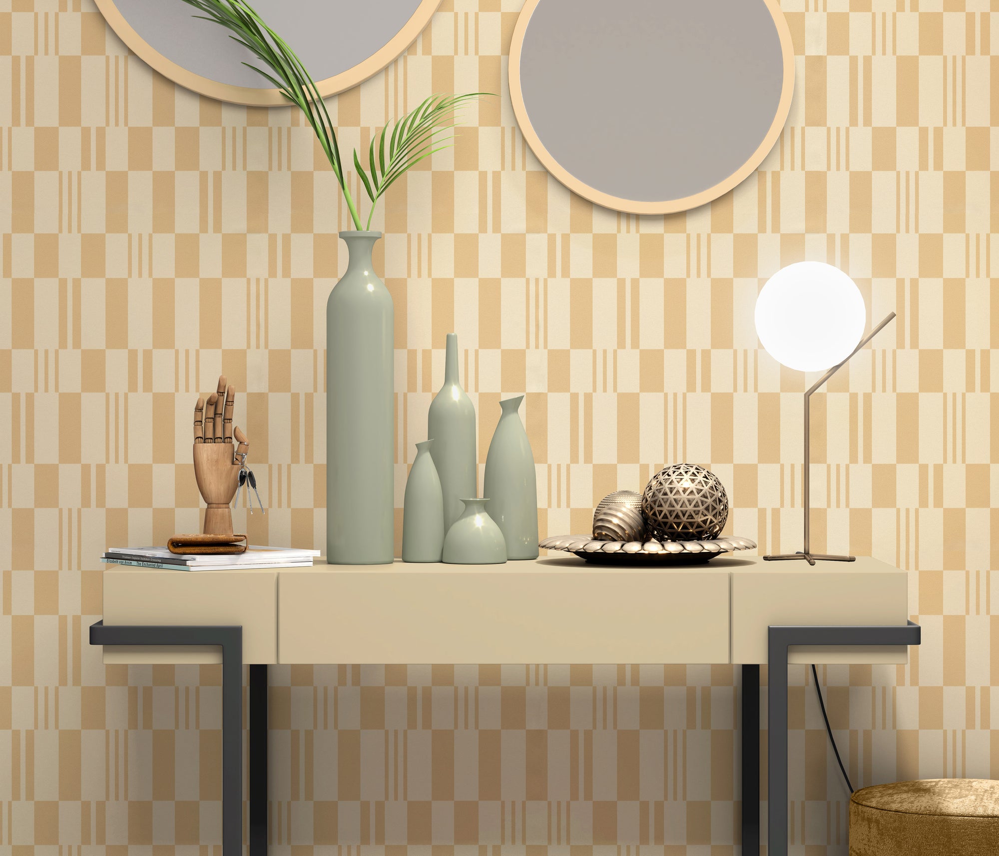 10520-04 La Terrasse Rayure Soleil  Wallpaper by Erismann