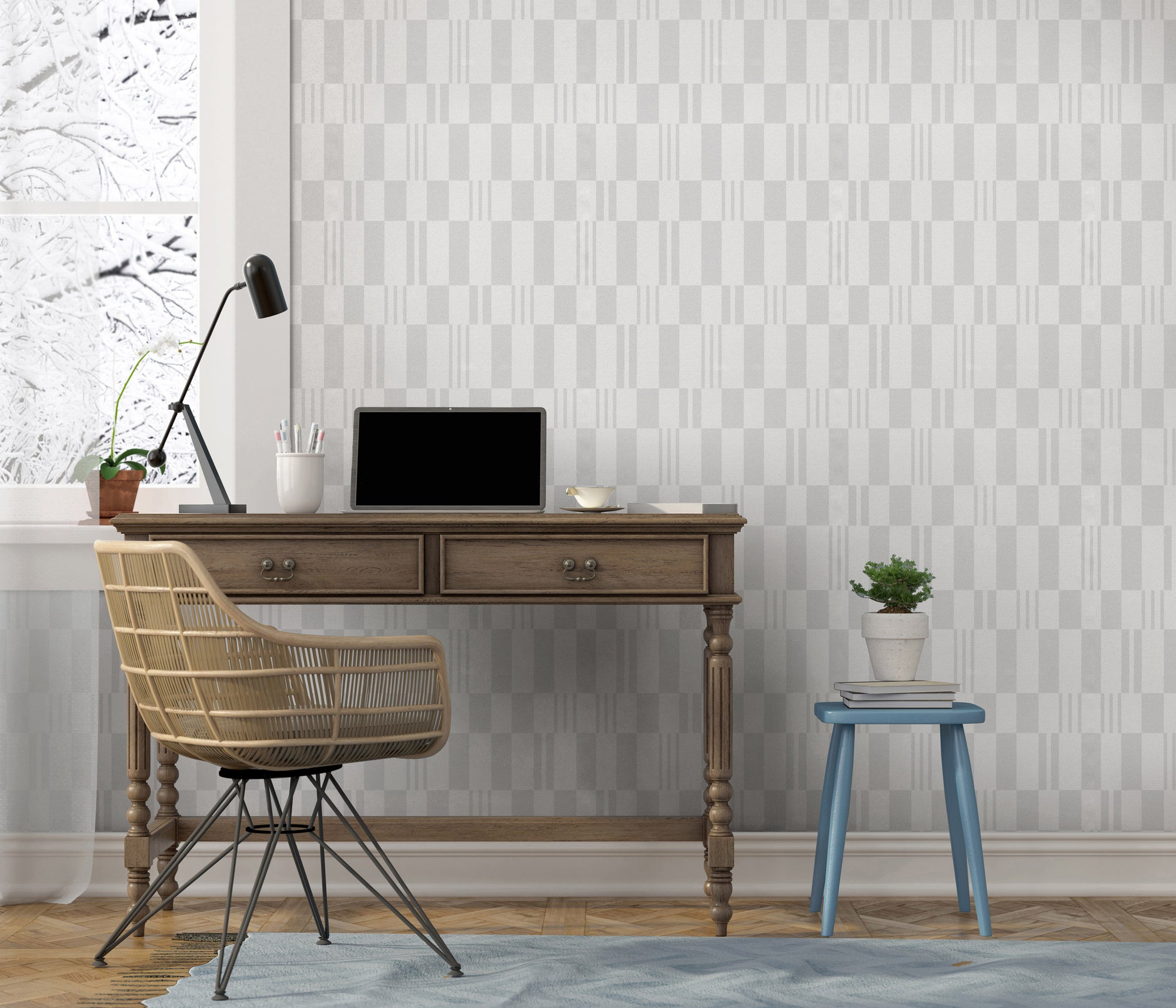 10520-10 La Terrasse Rayure Soleil  Wallpaper by Erismann