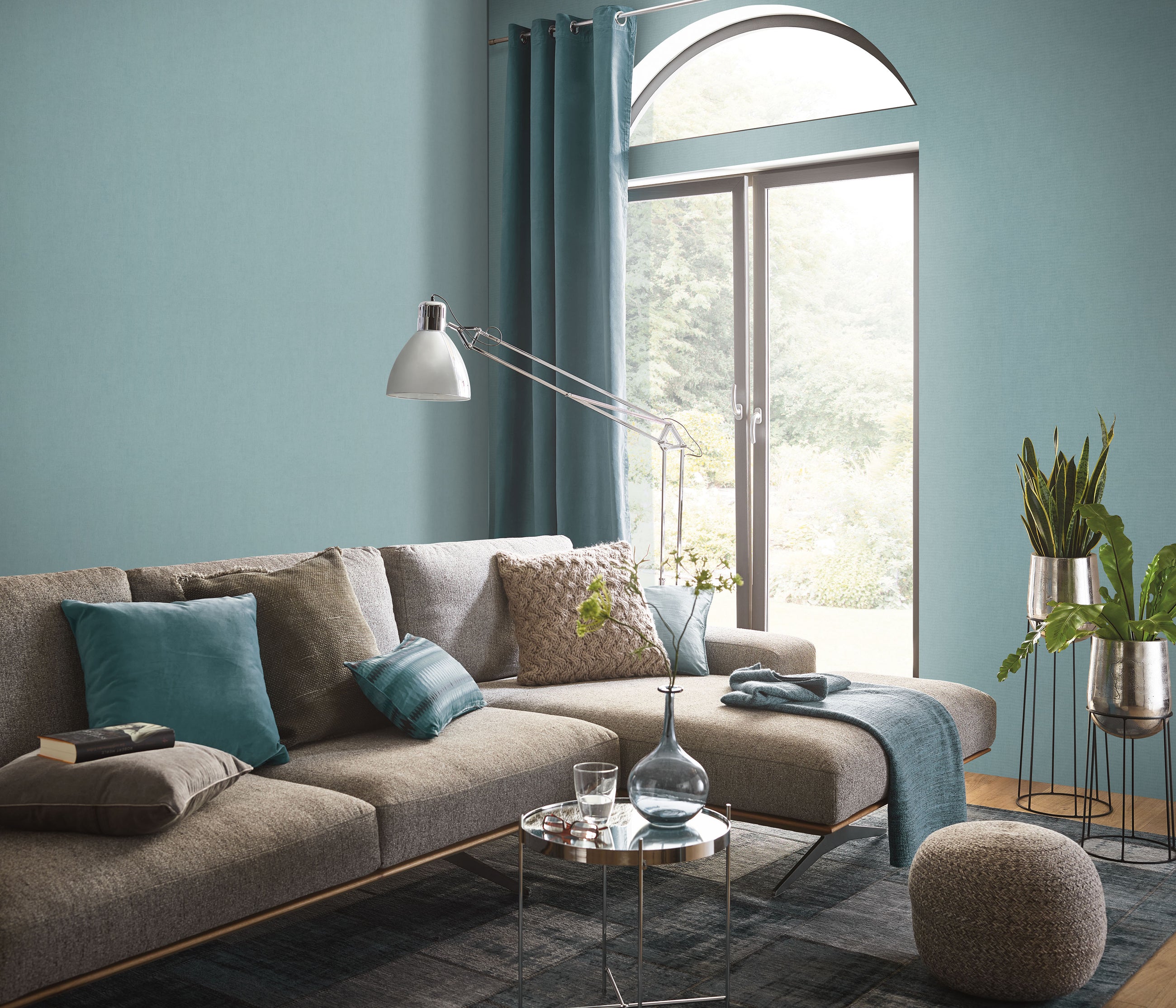 10539-08 Aurora Plain Blue Wallpaper by Erismann