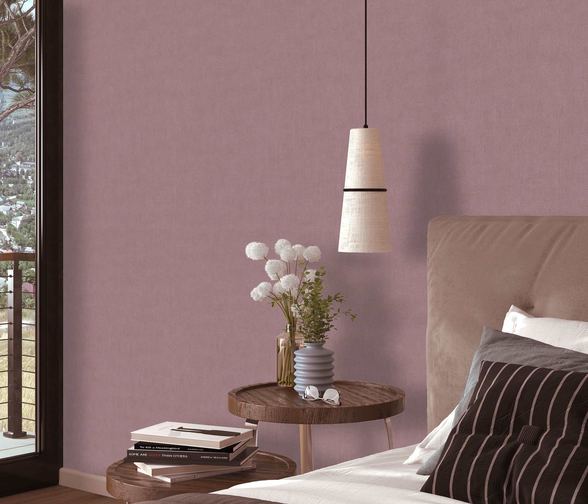10539-09 Aurora Plain Purple Wallpaper by Erismann