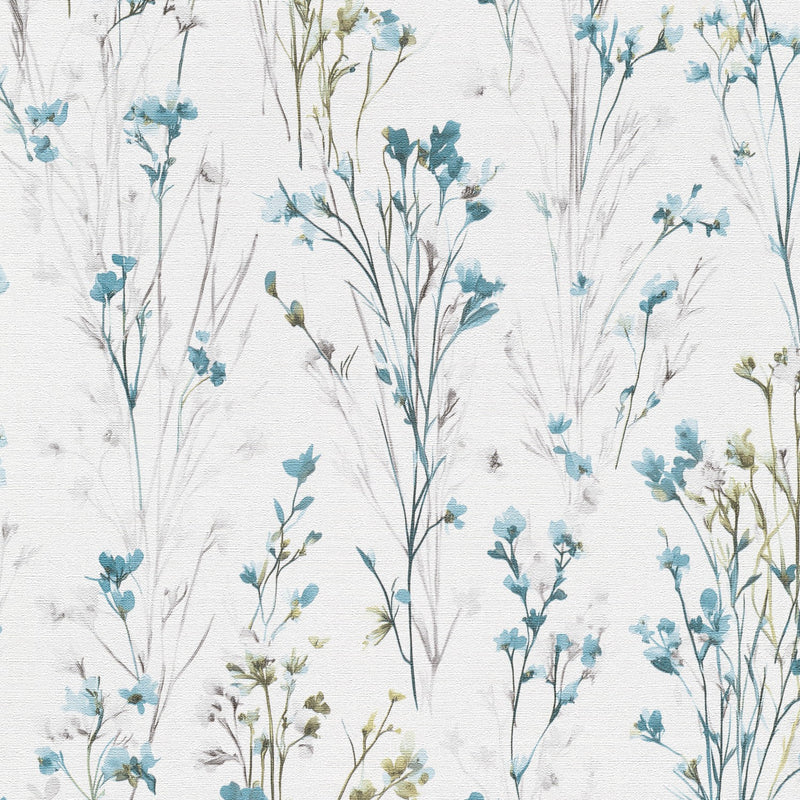 10561-18 Bright Meadow Turquoise Forest Dreams Wallpaper by Erismann