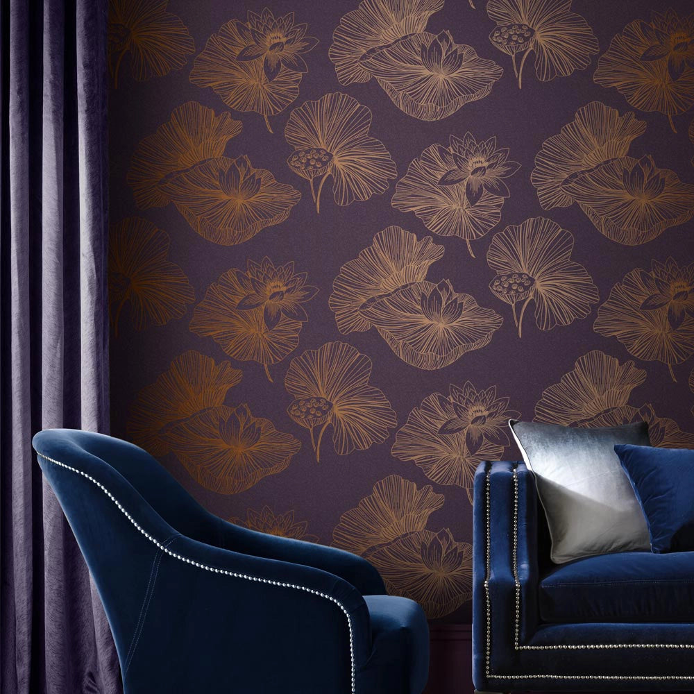 105936 Lotus Imperial Wallpaper by Graham and Brown