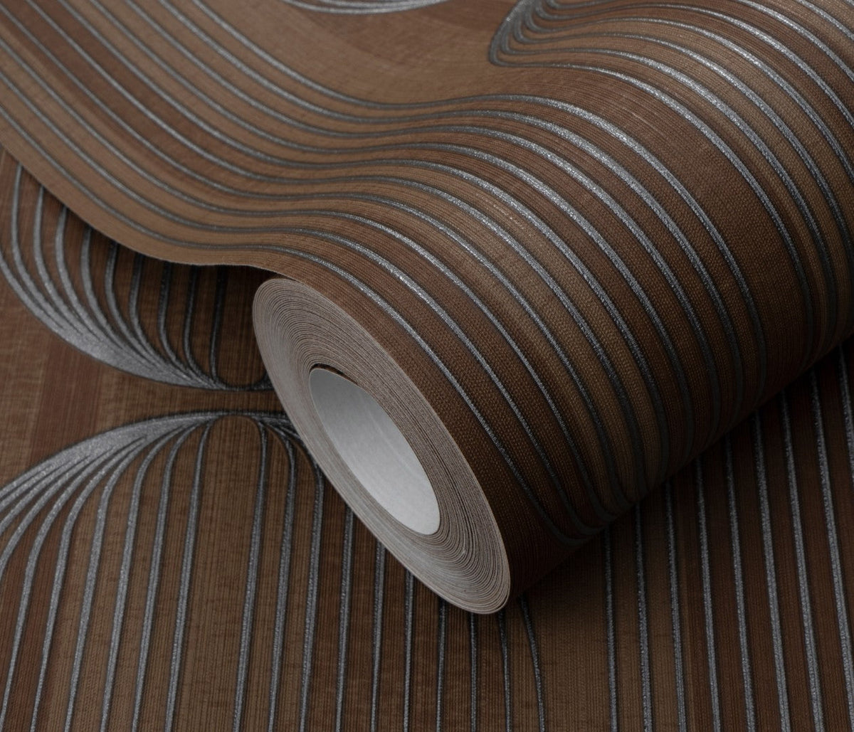Orbit Lines Brown Elle Decoration 5 Wallpaper by Erismann | 10611-11