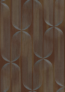 Orbit Lines Brown Elle Decoration 5 Wallpaper by Erismann | 10611-11