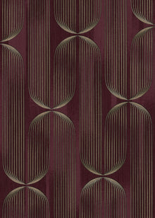Orbit Lines Purple Elle Decoration 5 Wallpaper by Erismann | 10611-22