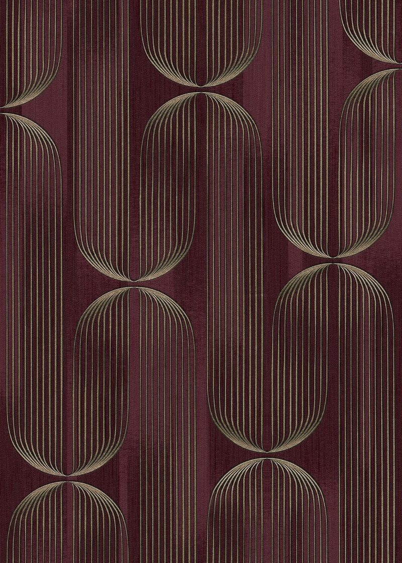 Orbit Lines Purple Elle Decoration 5 Wallpaper by Erismann | 10611-22