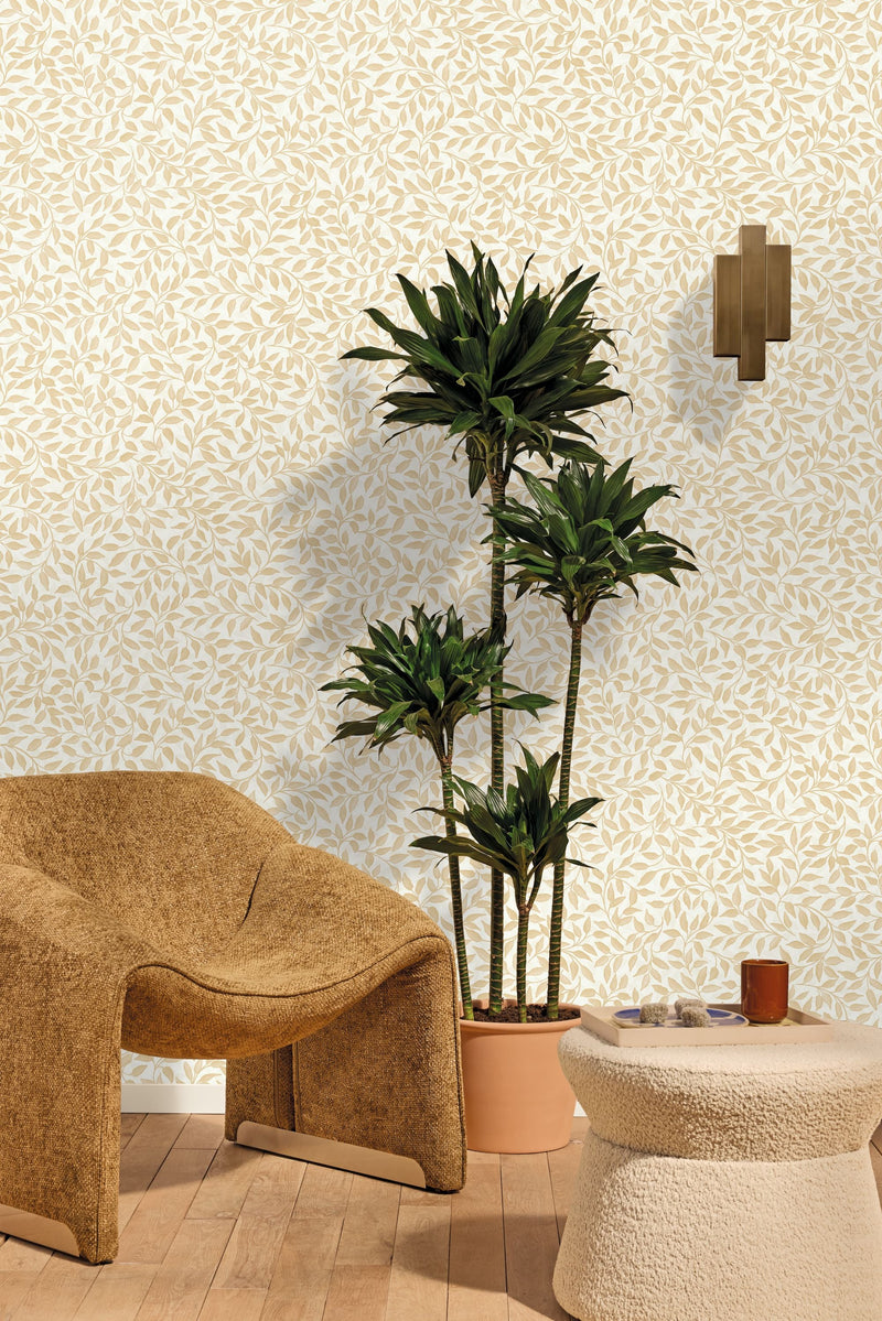 106110258 Printemps Blanc Or Wallpaper by Caselio