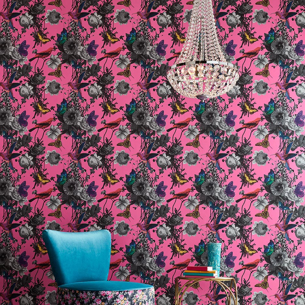 106429 Jardin Magenta Curiosity Wallpaper by Graham and Brown