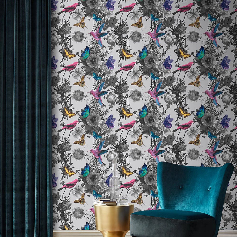 106430 Jardin Grey Curiosity Wallpaper by Graham and Brown