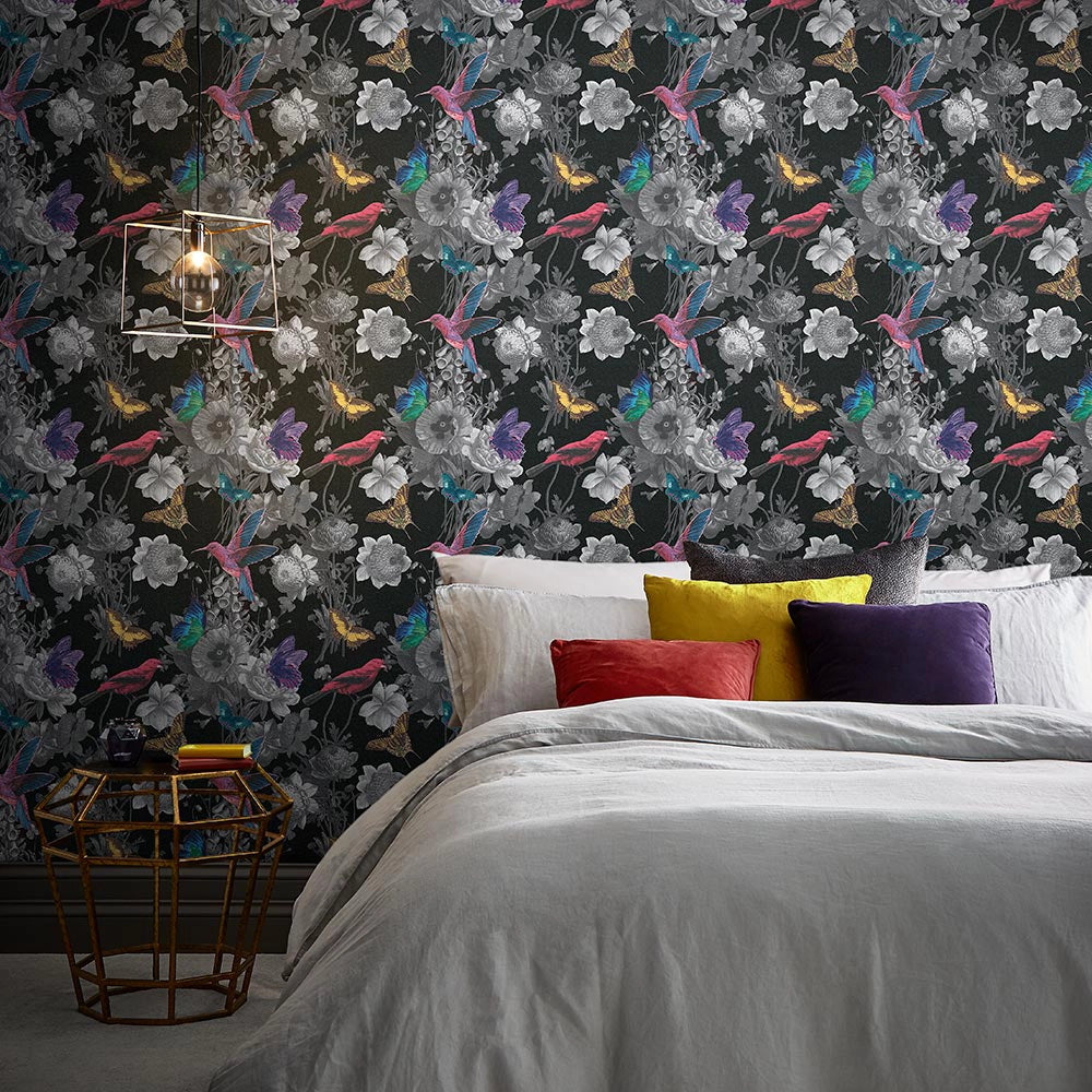 106431 Jardin Black Curiosity Wallpaper by Graham and Brown