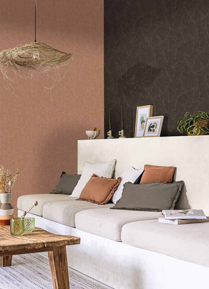 106509027 Vegetalia Noir Sepia Wallpaper by Caselio