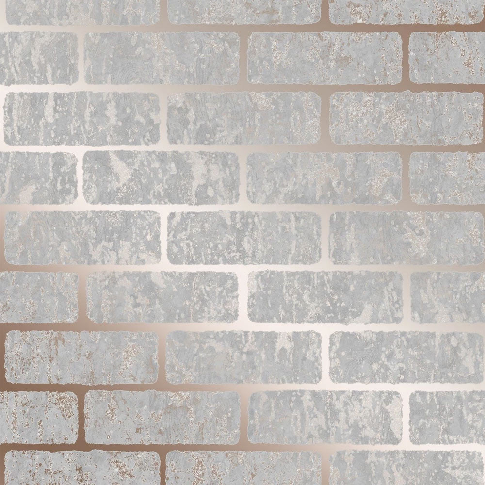 106522 Milan Brick Rose Gold Superfresco Wallpaper By Graham & Brown