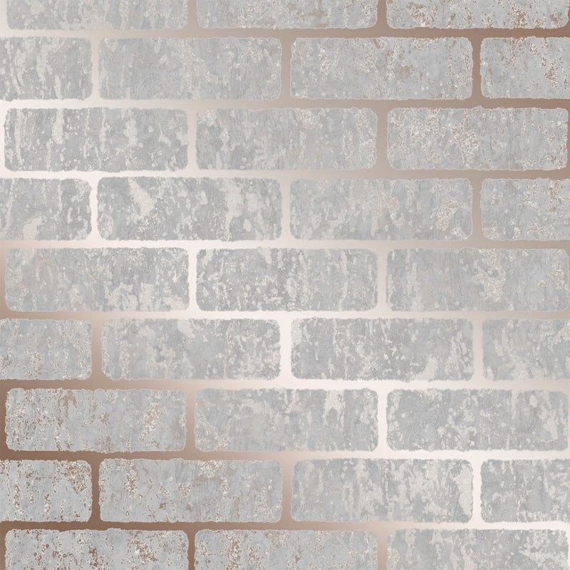 106522 Milan Brick Rose Gold Superfresco Wallpaper By Graham & Brown