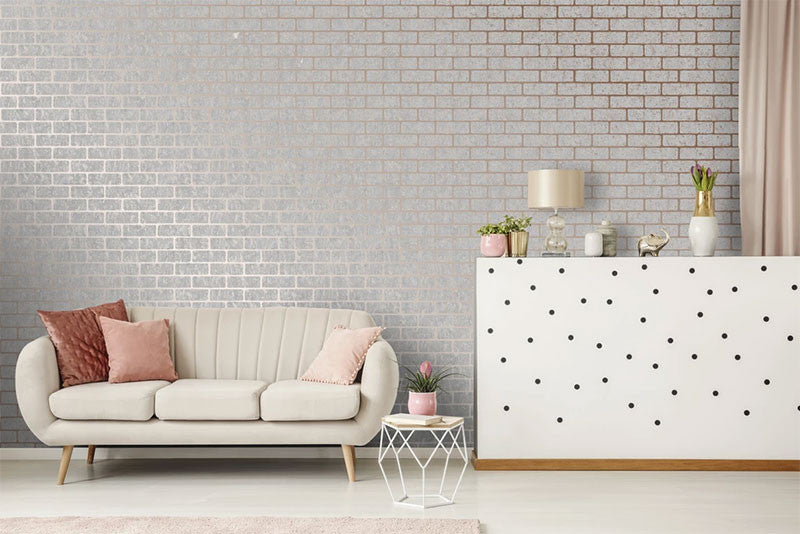 106522 Milan Brick Rose Gold Superfresco Wallpaper By Graham & Brown