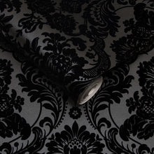 106585 Gothic Damask Flock Established Wallpaper by Graham and Brown