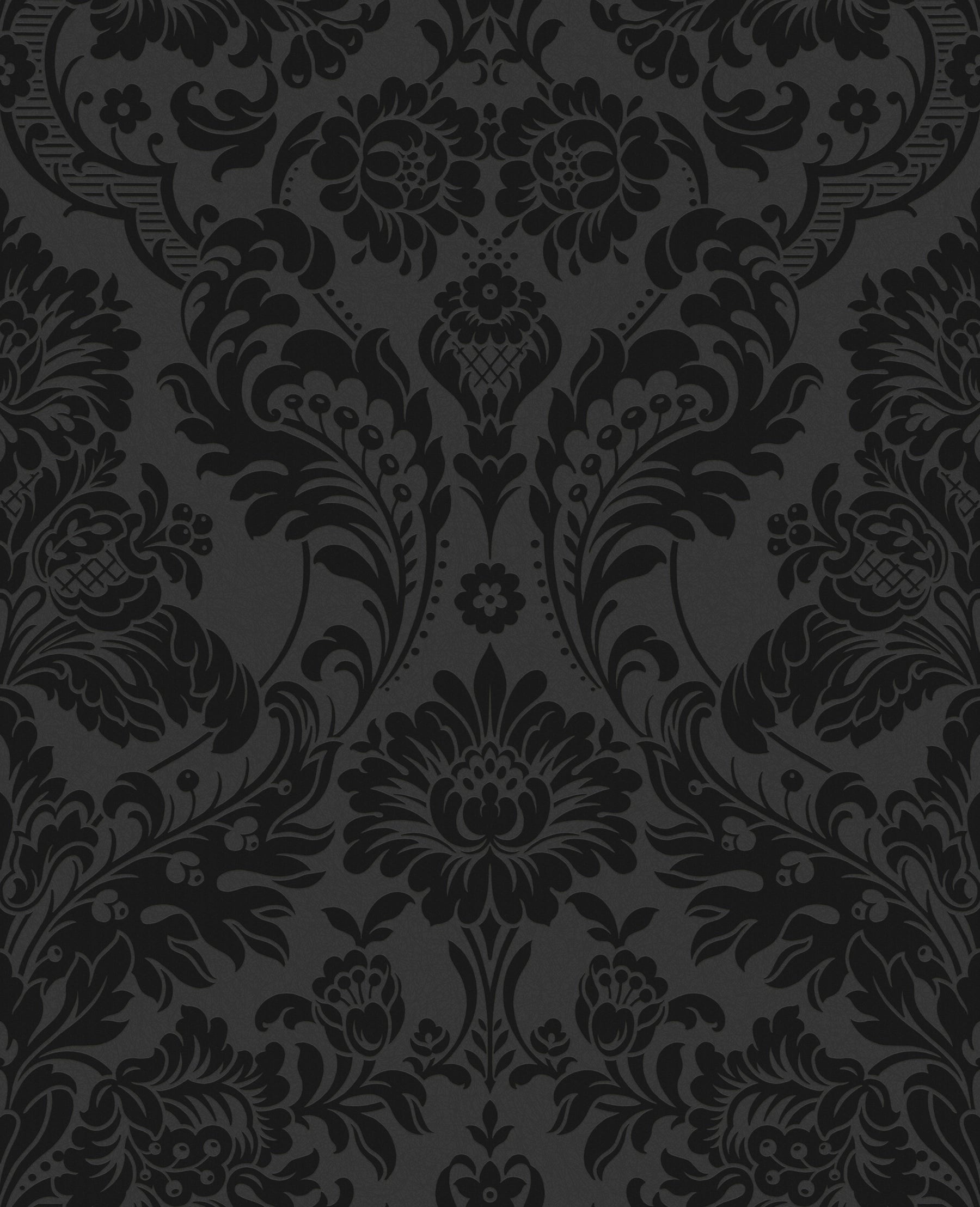 106585 Gothic Damask Flock Established Wallpaper by Graham and Brown