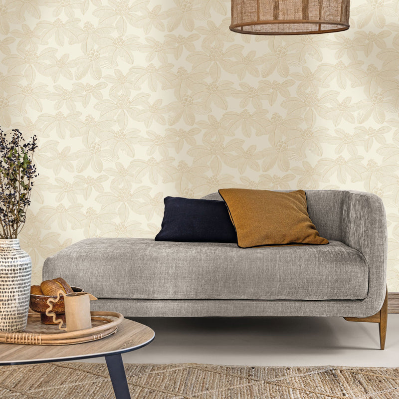 106650268 Lotus Beige Wallpaper by Caselio