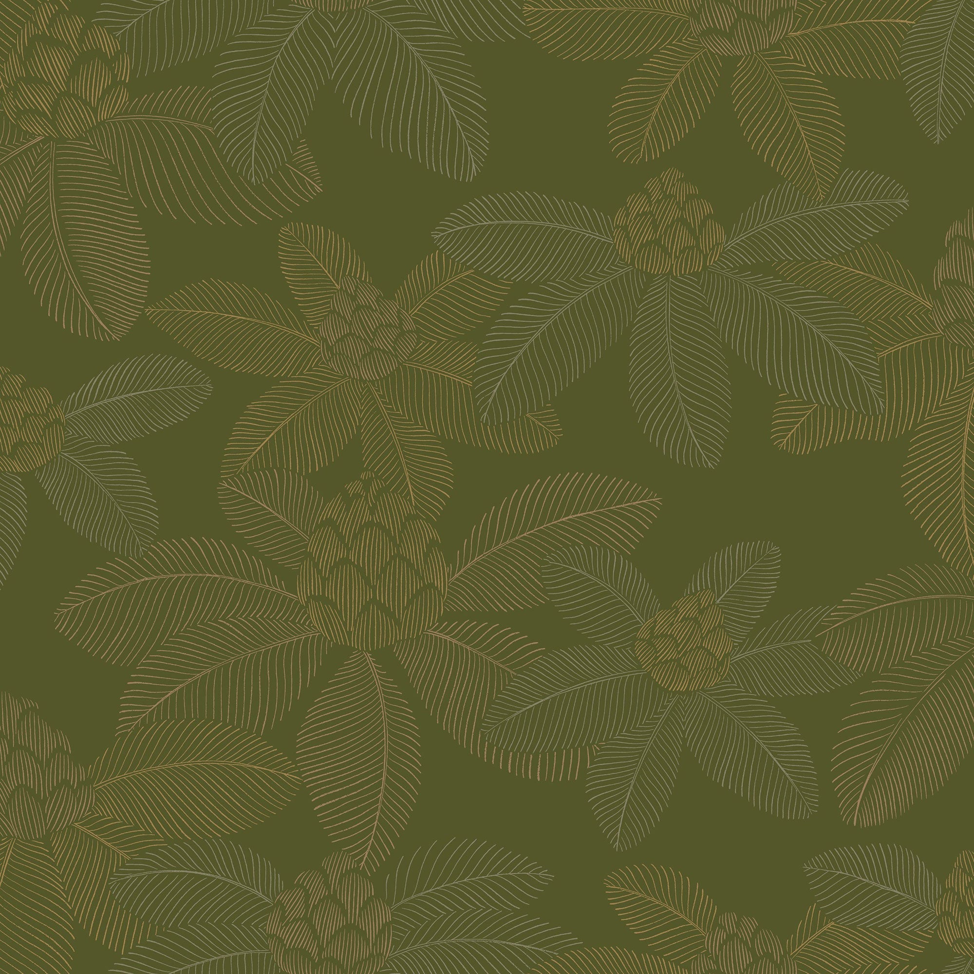 106657172 Lotus Vert Mousse Wallpaper by Caselio