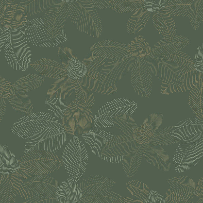 106657290 Lotus Vert Anglais Wallpaper by Caselio