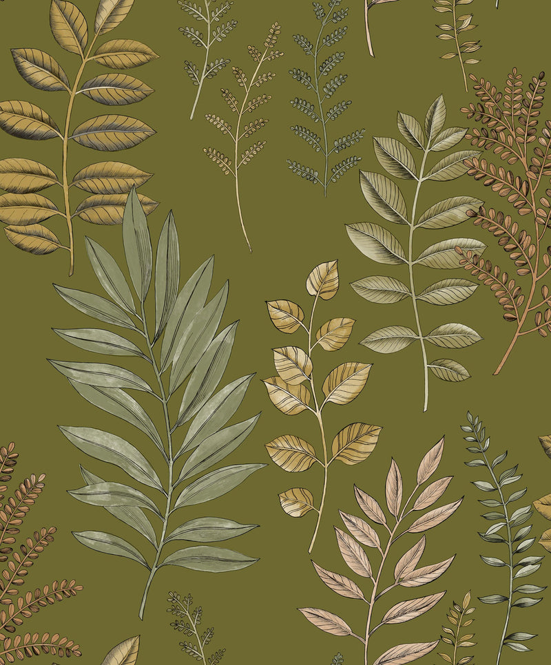 106667196 Florium Vert Mousse Wallpaper by Caselio