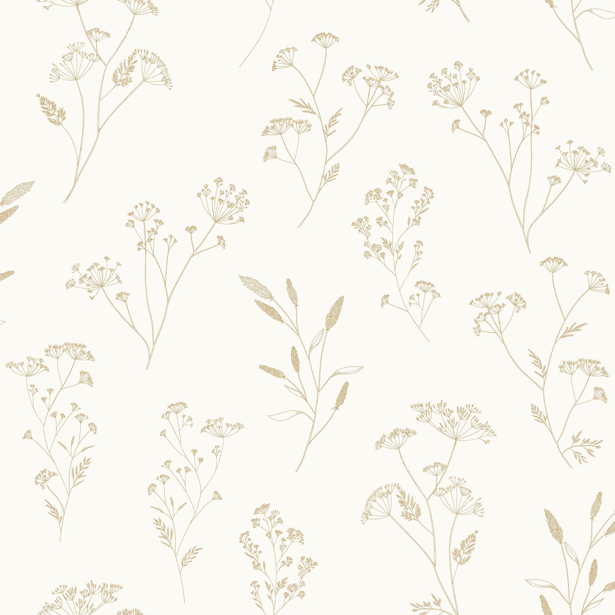 106680234 Little Graminea Or Blanc Wallpaper by Caselio