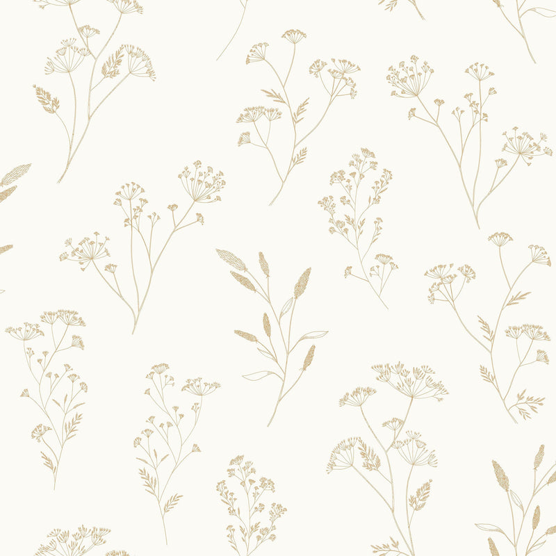 106680234 Little Graminea Or Blanc Wallpaper by Caselio