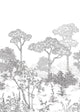 Arboretum Medium Noir Blanc Art of Botany Mural by Caselio