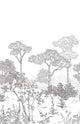 Arboretum Large Noir Blanc Art of Botany Mural by Caselio
