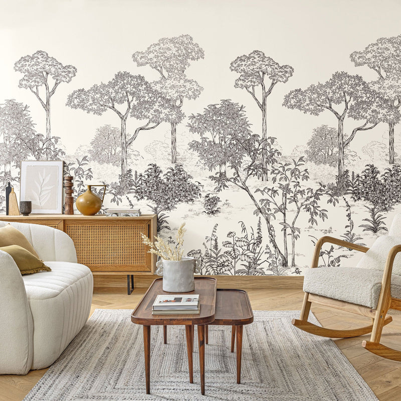 106690904 Arboretum Noir Blanc Mural by Caselio