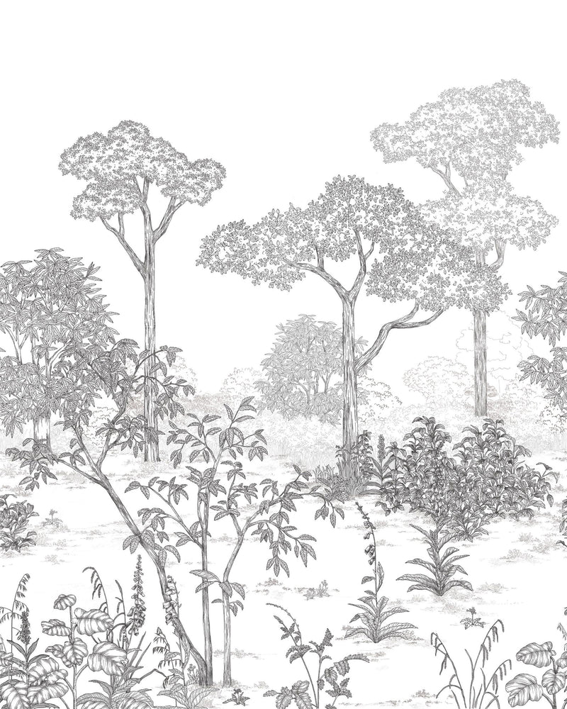 106690905 Arboretum Noir Blanc Mural by Caselio