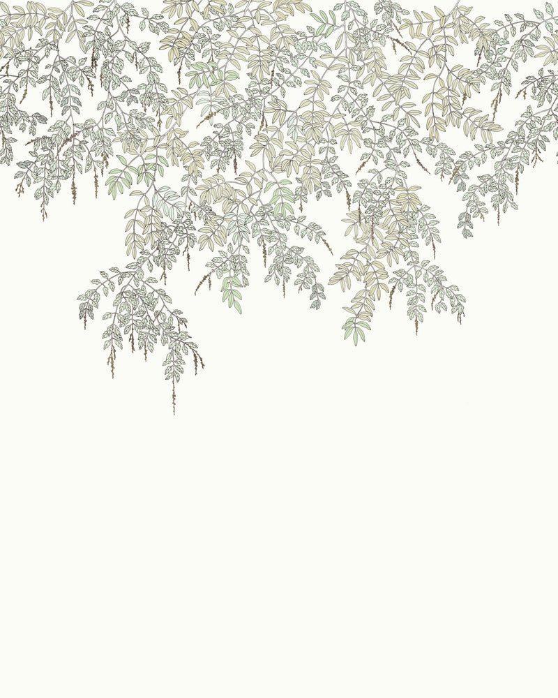 106707005 Falling Petals Vert d'Eau Mural by Caselio