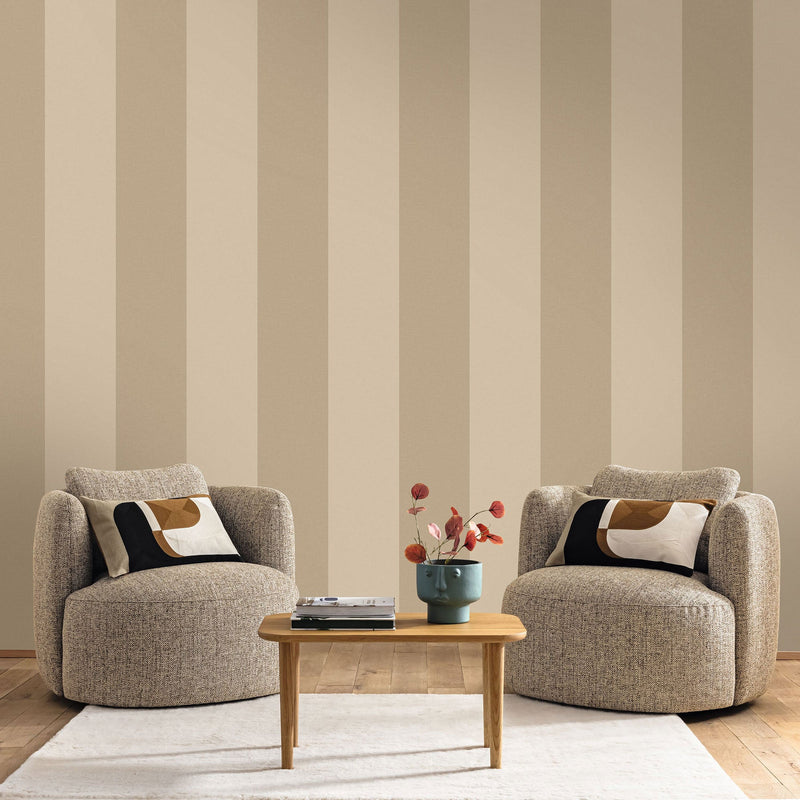 Xxl Lines Taupe Line Up Wallpaper by Caselio