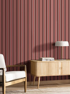 Classic Lines Bordeaux Line Up Wallpaper by Caselio