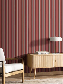Classic Lines Bordeaux Line Up Wallpaper by Caselio